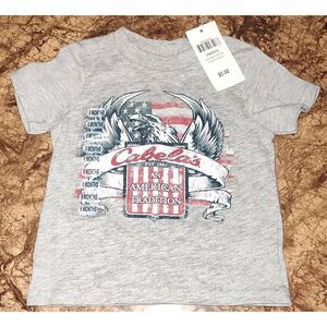 NWT Cabela's Infant Flag Tee Athletic 6 Month An American Tradition USA Flag Eag